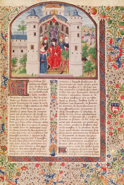 Ms 927 Fol.426 Prezentacja Ekonomii, z Etyki, Polityki i Ekonomii Arystotelesa (384-322 pne) (szczegóły patrz także 165171) autorstwa French School