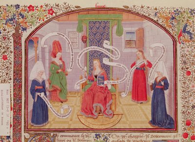 Ms 927 Fol.93v Teoria cnót intelektualnych, z Etyki, Polityki i Ekonomii Arystotelesa (384-322 pne) autorstwa French School