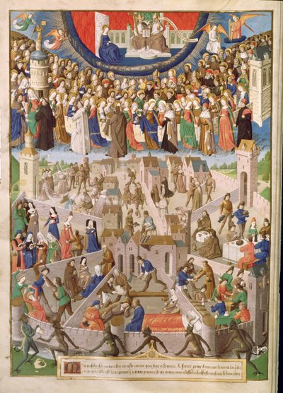 Ms Fr 18 Fol.3v Miasto Boże, z przekładu dzieł św. Augustyna przez Raoula de Presles, c.1469-73 autorstwa French School