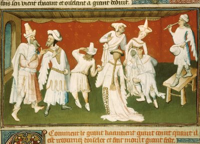 Pani Ks 2810, Święto Wielkiego Chana w Chanbaliq, miniatura z „Livre des merveilles du monde” (Księga Cudów Świata) Marco Polo i Rustichello, ok. 1410-12 (tempera na welinie) autorstwa French School