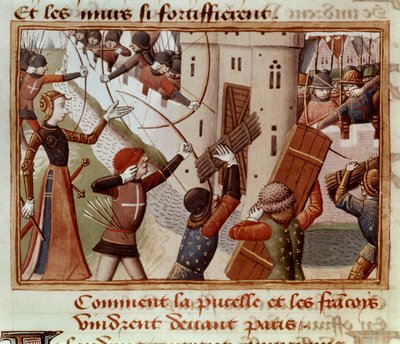 Pani Fr 5054 f.66v Oblężenie Paryża, październik 1428, „Les Vigiles de Charles VII” autorstwa French School