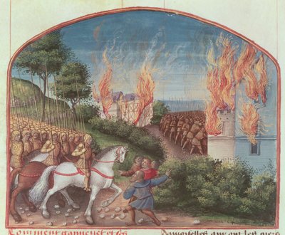 Pani Fr 91 Fol.87 Strona z Historii Merlina Roberta de Borona, c.1482-89 autorstwa French School