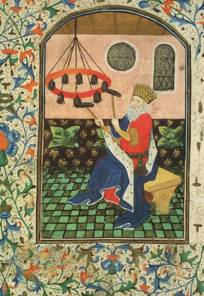 Pani Gen 288 f.183v Król i muzyka, c.1460 autorstwa French School