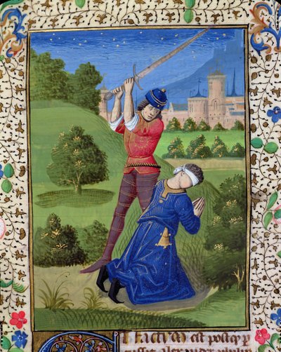 Ms H 7r Ścięcie Aleksandra I Balasa, z Biblii Jana XXII autorstwa French School