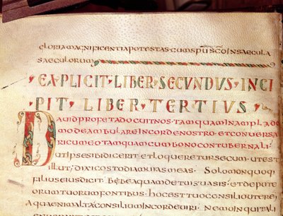 Ms Lat 1732 Fol.67v Historyczny inicjał D, z dzieła św. Ambroise (340-396) autorstwa French School