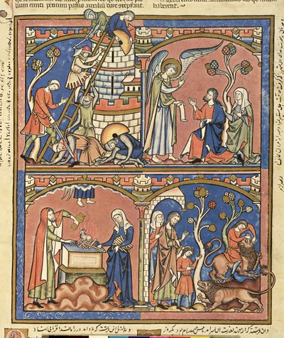 Ms M 638 fol.14r Abimelech i Samson, z Morgan Picture Bible, c.1244-54 autorstwa French School