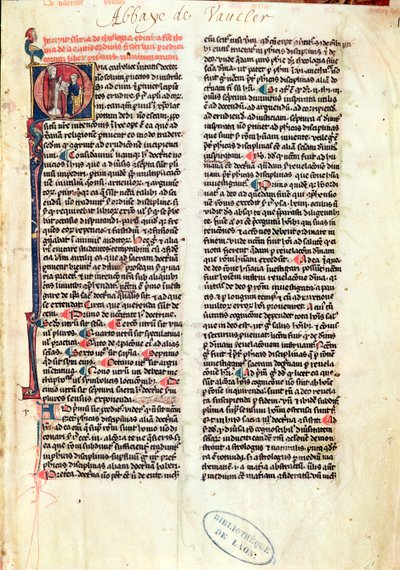 Pani de Vauclair 160 Fol.1 Strona z Somme de Theologie św. Tomasza z Akwinu (1225-74) autorstwa French School