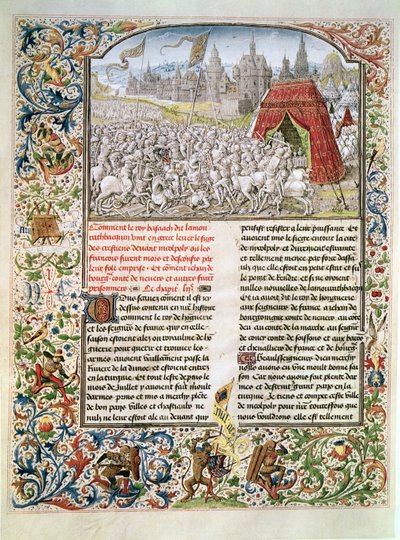 Ms t.4 fol.230 Bitwa pod Nikopolis 1396, faksymile rękopisu wrocławskiego, z Kroniki Froissarts, 1472 autorstwa French School