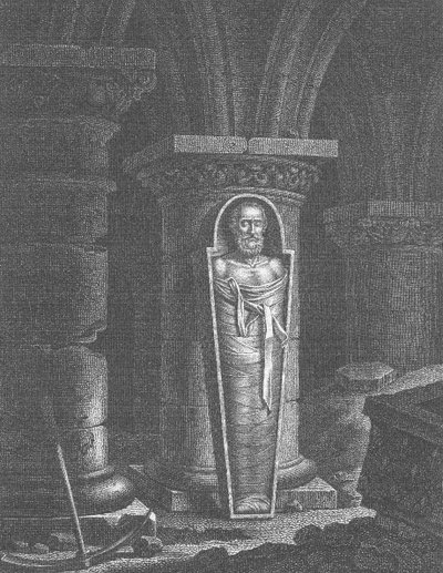 Mumia Henryka IV (1553-1610), króla Francji, ekshumowana przez rewolucjonistów w bazylice Saint-Denis, 14-25 października 1793 autorstwa French School