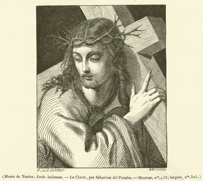 Muzeum Nantes, Szkoła Włoska, Chrystus (rycina) autorstwa French School