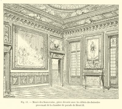 Muzeum Władców, sala ozdobiona szczątkami stolarki z sali reprezentacyjnej Henryka II autorstwa French School
