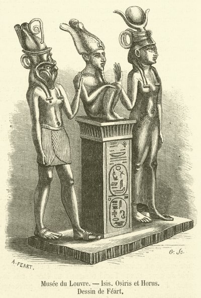 Luwr, Izyda, Ozyrys i Horus (grafika) autorstwa French School