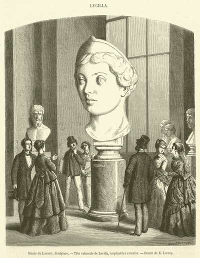 Luwr, Rzeźba, Kolosalna Głowa Lucilli, Cesarzowa Rzymska (rycina) autorstwa French School