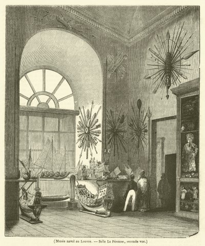 Muzeum Marynarki Wojennej w Luwrze, Salle La Perouse, widok drugi (rycina) autorstwa French School