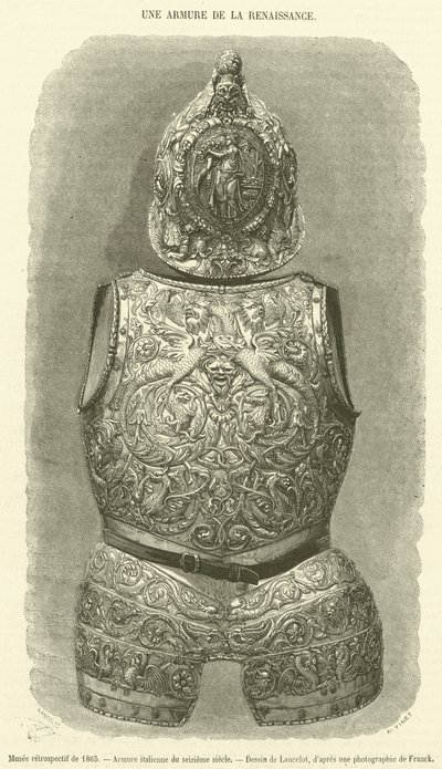Muzeum retrospektywne z 1865 r., Zbroja włoska XVI w. (rycina) autorstwa French School