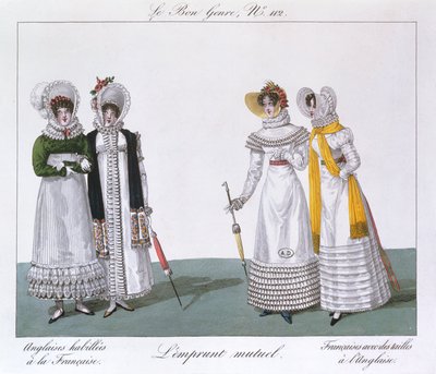 Pożyczki wzajemne, płyta z serii Le Bon Gatunek, ok.1810 autorstwa French School