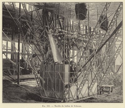 Nacelle du Ballon de Schwarz (grawerowanie) autorstwa French School