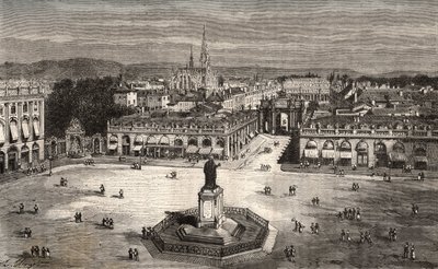 Nancy - Meurthe-et-Moselle - grawer w „La France illustrée: geografia, historia, administracja statystyczna” autorstwa V.A. Malt-Browna. 1884 autorstwa French School