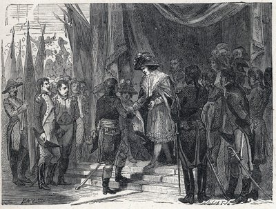 Napoleon Bonaparte (1769-1821) przekazał w dniu 10 grudnia 1797 r. handel Campoformio (Campo-Formio, Campo Formio) członkowi Zarządu. Ten handel między Francją a Austrią oznacza koniec I koalicji, autorstwa French School