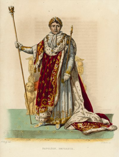 Napoleon Bonaparte (kolorowy grawerunek) autorstwa French School