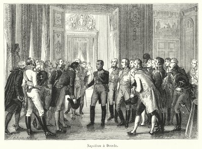 Napoleon a Dresde (grawerowanie) autorstwa French School