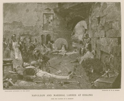 Napoleon i marszałek Lannes w Essling autorstwa French School