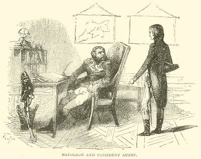 Napoleon i prezydent Aubry (grafika) autorstwa French School