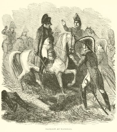 Napoleon pod Waterloo (grawerowanie) autorstwa French School