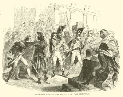 Napoleon przed radą pięciuset (grawerowanie) autorstwa French School