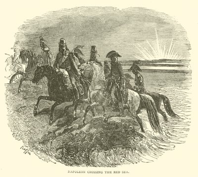 Napoleon przeprawiający się przez Morze Czerwone (rycina) autorstwa French School