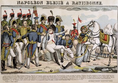 Napoleon ranny w Ratyzbonie - wizerunek Epinal autorstwa French School