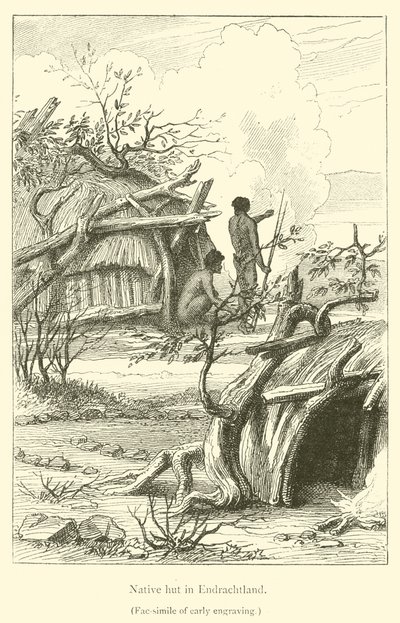 Rodzima chata w Endrachtland (grafika) autorstwa French School