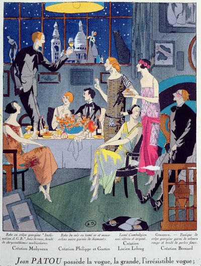 Sylwester, modna tablica z Art, Gout, Beaute, wydana w Paryżu, grudzień 1923 (odbitka w pochoirze) autorstwa French School