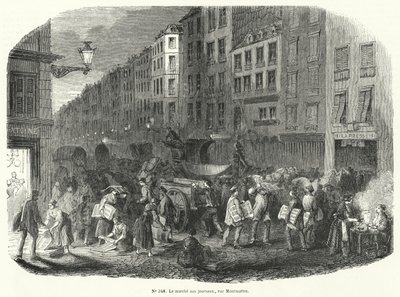 Targ prasowy, Rue Montmartre, Paryż (grafika) autorstwa French School