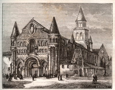 Notre Dame (Notre-Dame) by Poitiers - rycina w „Francja ilustrowana: geografia, historia, administracja statystyczna” V.A. Malt-Browna. 1884 autorstwa French School