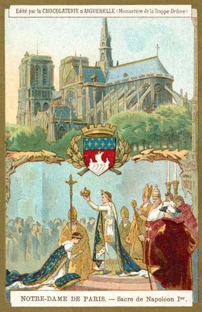 Notre Dame de Paris i koronacja Napoleona I na cesarza Francji autorstwa French School