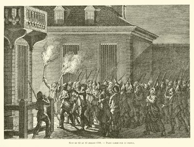 Noc z 12 na 13 lipca 1789, Paryż strzeżony przez lud (rycina) autorstwa French School