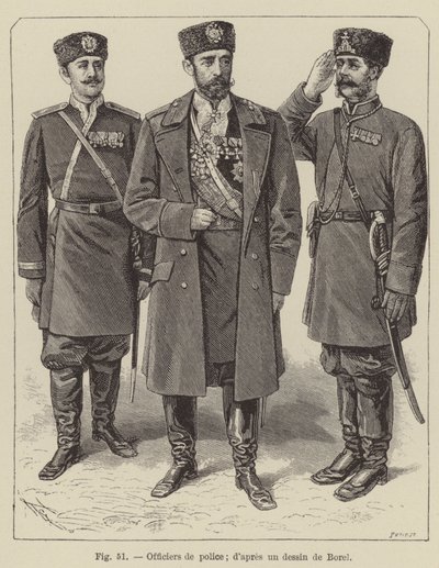 Policjanci (grawerowanie) autorstwa French School