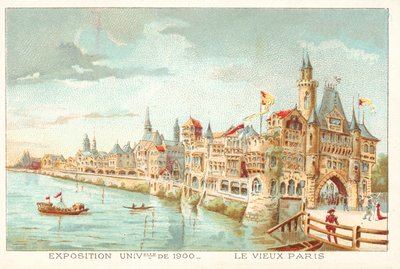 Stary Paryż, Ekspozycja Universelle 1900, Paryż (chromolitho) autorstwa French School