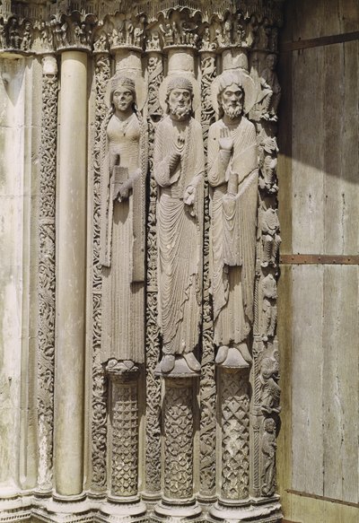 Postacie ze starego testamentu, z portalu królewskiego fasady zachodniej, ok.1145-50 autorstwa French School