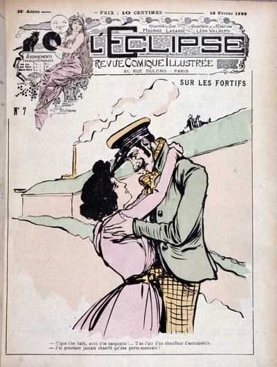Na fortyfikacjach: bad boy (bandyta) i jego dziewczyna - kuw. „”Zaćmienie””” z dnia 16.02.1899. autorstwa French School