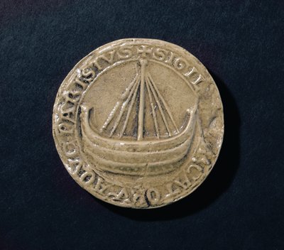 Jedna z najstarszych zachowanych pieczęci miasta Paryża, ok. 1210 (wosk) autorstwa French School