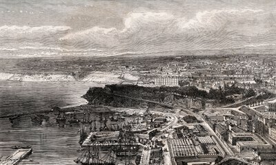 Oran - Algieria - grawer w „”La France illustree: geografia, historia, administracja statystyczna”” autorstwa V.A. Słodowo-Brązowy. 1884 autorstwa French School