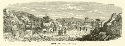 Ostia, port morski starożytnego Rzymu, Włochy (rycina) autorstwa French School