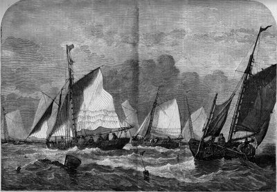 Poławiacze ostryg w zatoce Whitstable w Anglii? autorstwa French School