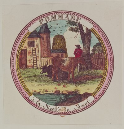 Próbka opakowania pomady szpiku wołowego autorstwa French School