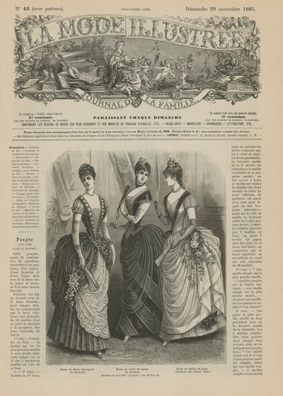 Strona z La Mode Illustree, 1885 autorstwa French School