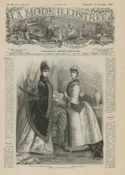 Strona z La Mode Illustree, 1885 autorstwa French School