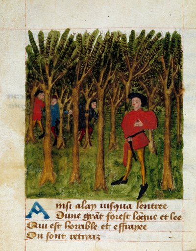 Strona z "Passe temps Michault" francuskiego poety Michault le Caron dit Taillevent (1390/1395-1448/1458) XV w. Chantilly, Musee Conde autorstwa French School