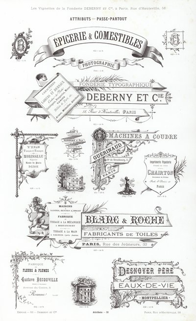 Strona z winiet typograficznych (grawerowanie) autorstwa French School